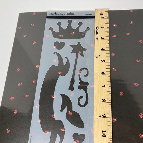 Princess Fairytale Crown Heart Star Wand Stencil - Picture 2 of 5